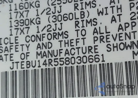2005 Toyota 4Runner Sr5 V6 z USA, uszkodzony, nr VIN JTEBU14R558030661